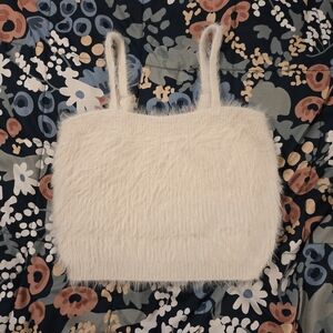 GUESS Soft Cream Knit Crop Top